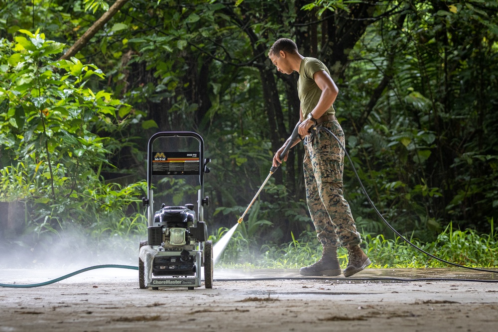 KM23: Yap Catholic High School Basketball Court Power Wash