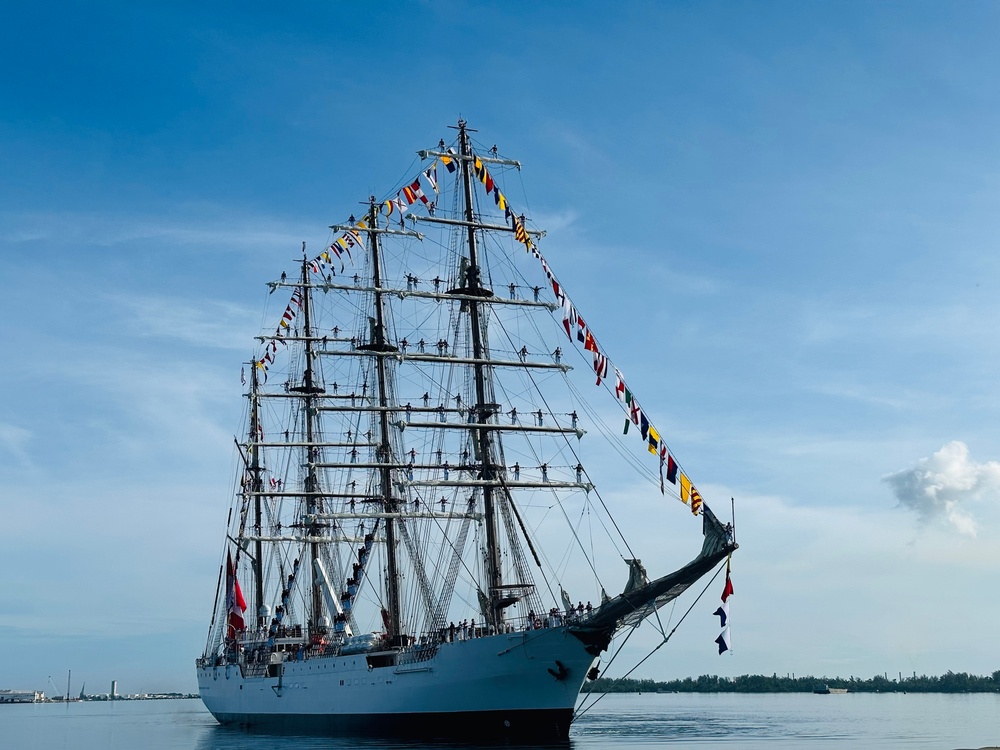 Peruvian Tall Ship, B.A.P. Unión (BEV 161) Ports at Naval Base Guam