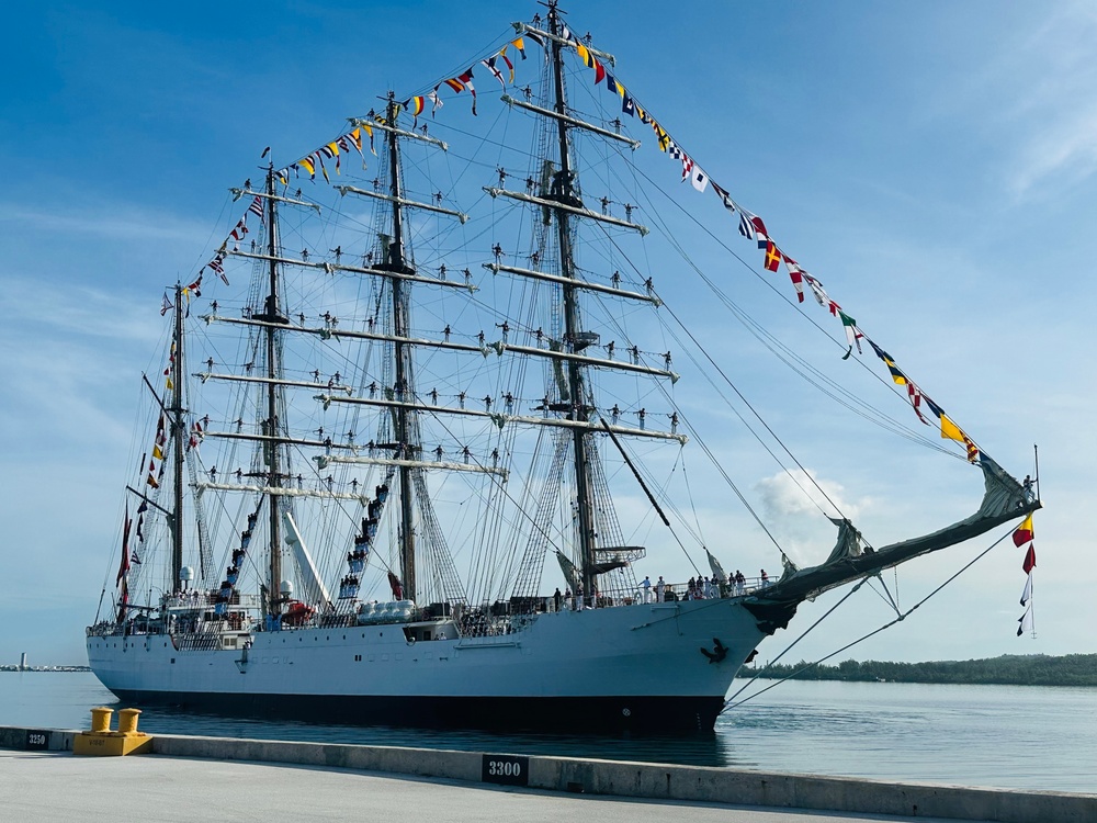 Peruvian Tall Ship, B.A.P. Unión (BEV 161) Ports at Naval Base Guam