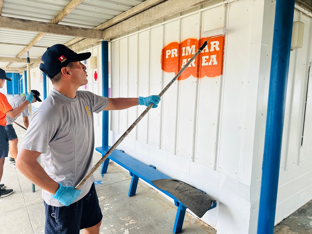 Peruvian Sailors Volunteer at Guam School