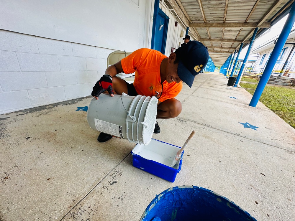 Peruvian Sailors Volunteer at Guam School