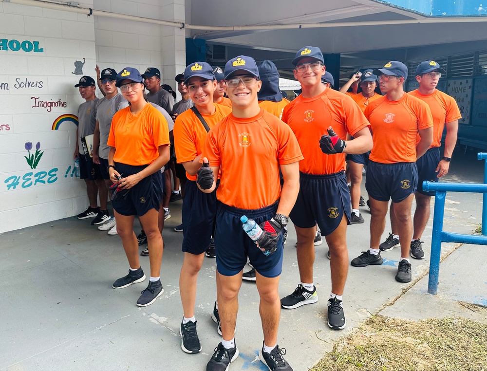 Peruvian Sailors Volunteer at Guam School