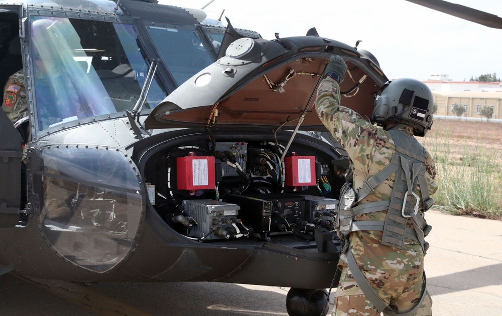1-111th Aviation conducts crew swap during flight from Agadir to Tan Tan, Morocco