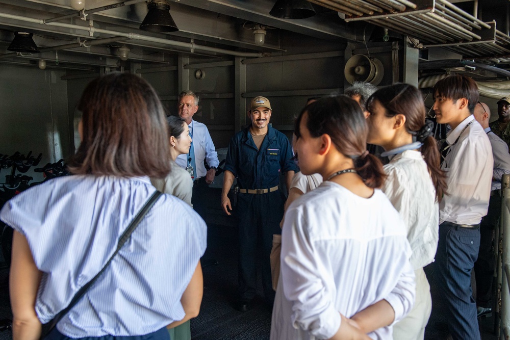 USS Ronald Reagan (CVN76) hosts ship tour for MOFA Japan, U.S. Embassy to Japan and Nuclear Regulation Authority