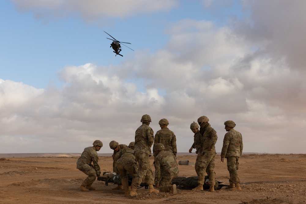 Medics practice medevac operations in Morocco’s Tan Tan training area