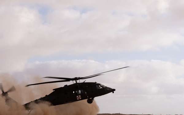 Medics practice medevac operations in Morocco’s Tan Tan training area