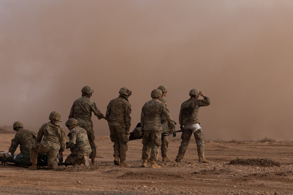 Medics practice medevac operations in Morocco’s Tan Tan training area