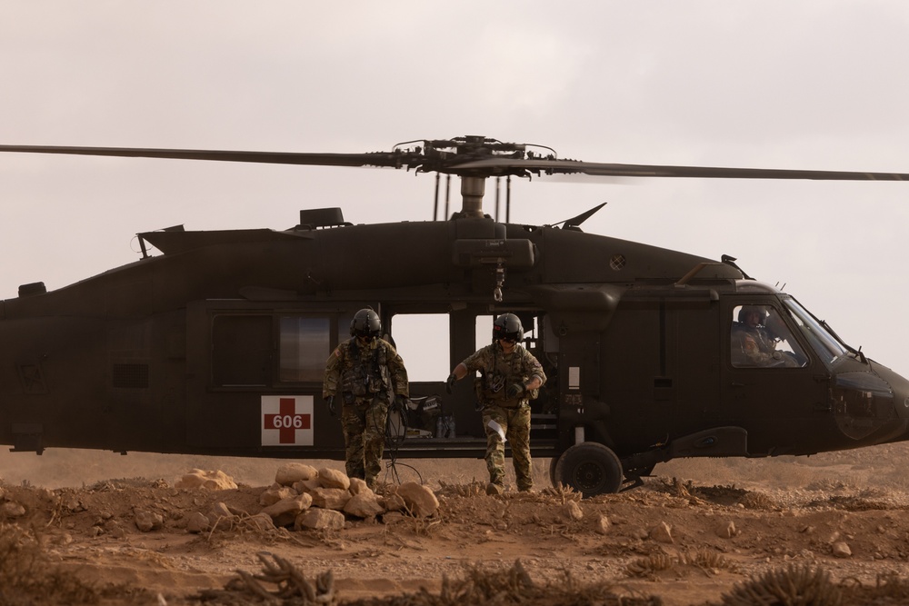 Medics practice medevac operations in Morocco’s Tan Tan training area