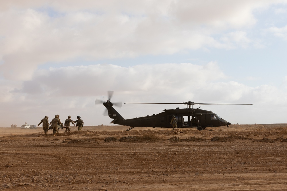 Medics practice medevac operations in Morocco’s Tan Tan training area