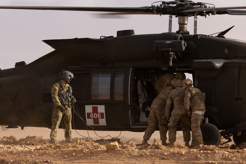 Medics practice medevac operations in Morocco’s Tan Tan training area