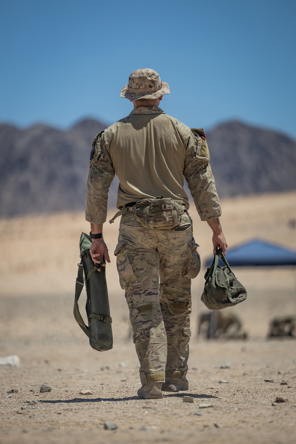 MARSOC Raiders and V3/4 Marines conduct mortar exercise at Range 106A