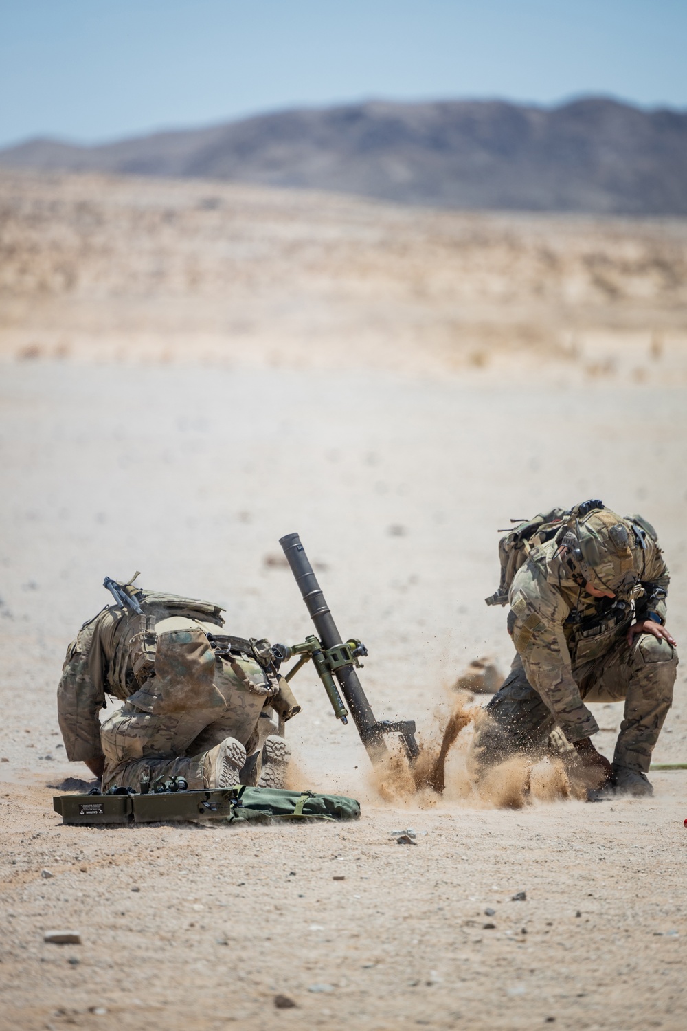 MARSOC Raiders and V3/4 Marines conduct mortar exercise at Range 106A