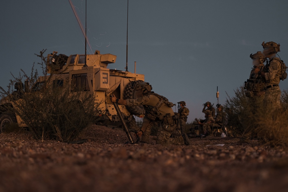 MARSOC RAIDERS conduct a mounted patrol at Marine Corps Air-Ground Combat Center