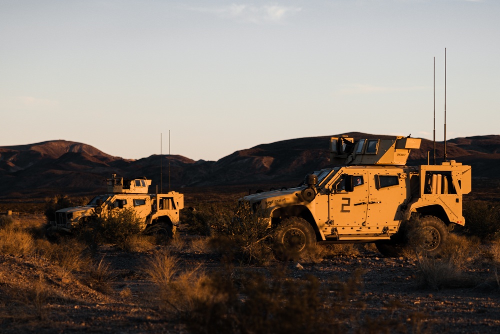 MARSOC RAIDERS conduct a mounted patrol at Marine Corps Air-Ground Combat Center