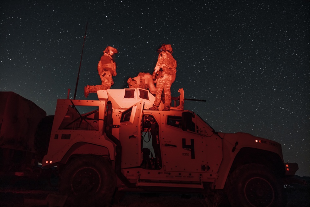 MARSOC RAIDERS conduct a mounted patrol at Marine Corps Air-Ground Combat Center