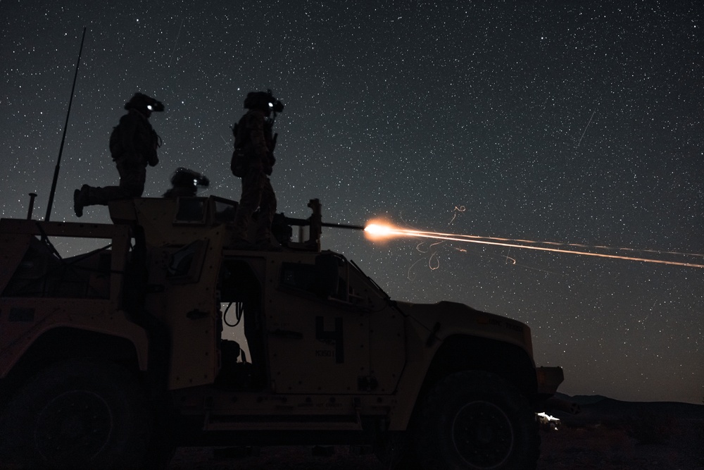 MARSOC RAIDERS conduct a mounted patrol at Marine Corps Air-Ground Combat Center