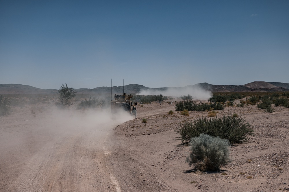 MARSOC RAIDERS conduct a mounted patrol at Marine Corps Air-Ground Combat Center