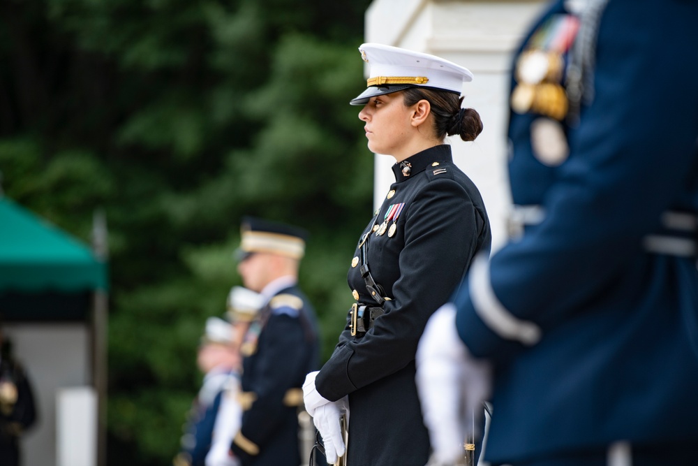 Canadian Chief of Defence Staff Gen. Wayne Eyre Participates in an Armed Forces Full Honors Wreath-Laying Ceremony at the Tomb of the Unknown Soldier