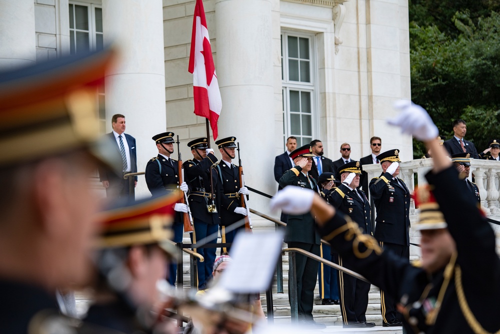 Canadian Chief of Defence Staff Gen. Wayne Eyre Participates in an Armed Forces Full Honors Wreath-Laying Ceremony at the Tomb of the Unknown Soldier