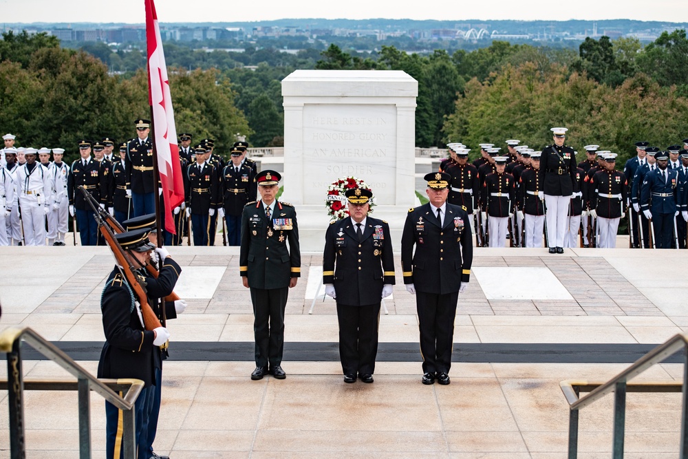 Canadian Chief of Defence Staff Gen. Wayne Eyre Participates in an Armed Forces Full Honors Wreath-Laying Ceremony at the Tomb of the Unknown Soldier