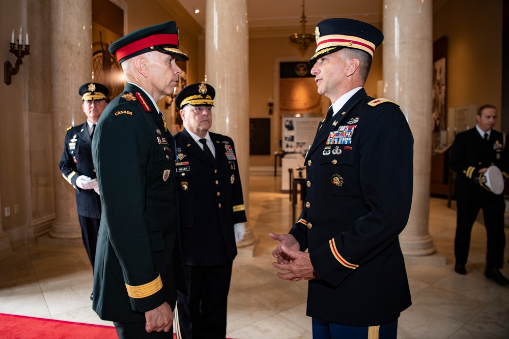 Canadian Chief of Defence Staff Gen. Wayne Eyre Participates in an Armed Forces Full Honors Wreath-Laying Ceremony at the Tomb of the Unknown Soldier