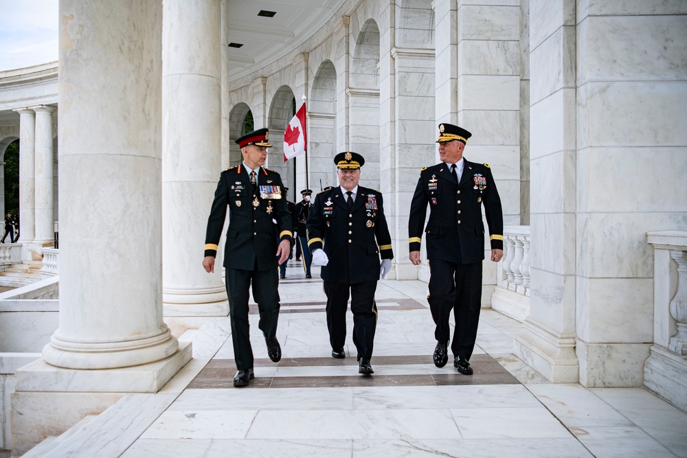 Canadian Chief of Defence Staff Gen. Wayne Eyre Participates in an Armed Forces Full Honors Wreath-Laying Ceremony at the Tomb of the Unknown Soldier