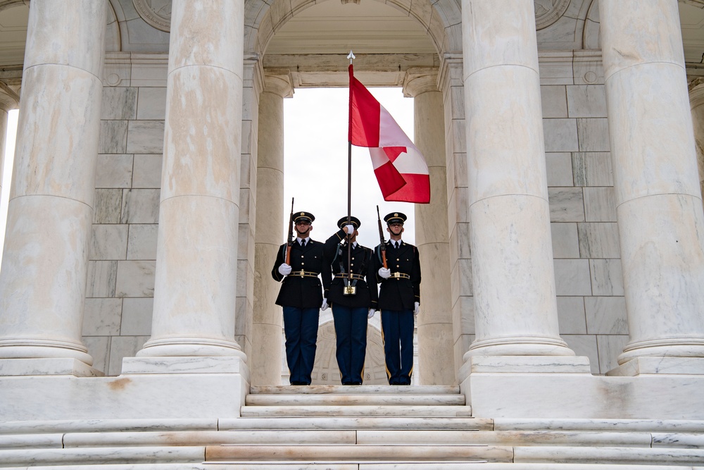 Canadian Chief of Defence Staff Gen. Wayne Eyre Participates in an Armed Forces Full Honors Wreath-Laying Ceremony at the Tomb of the Unknown Soldier