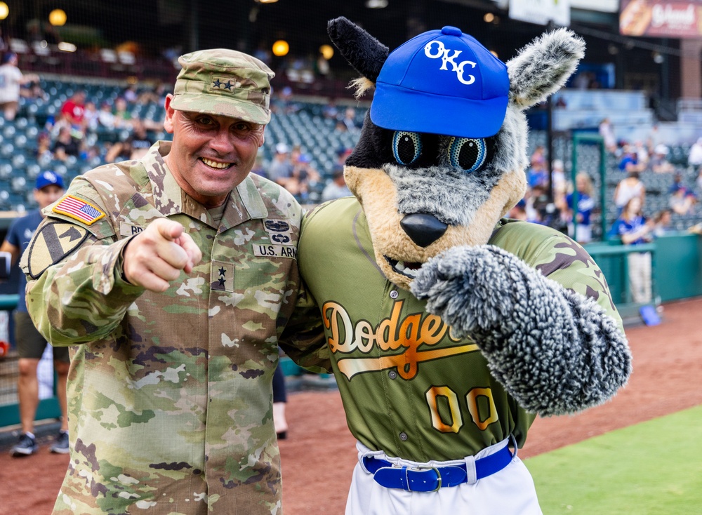 Future Soldiers step up to the plate at Oklahoma City Dodgers' Military Appreciation Night