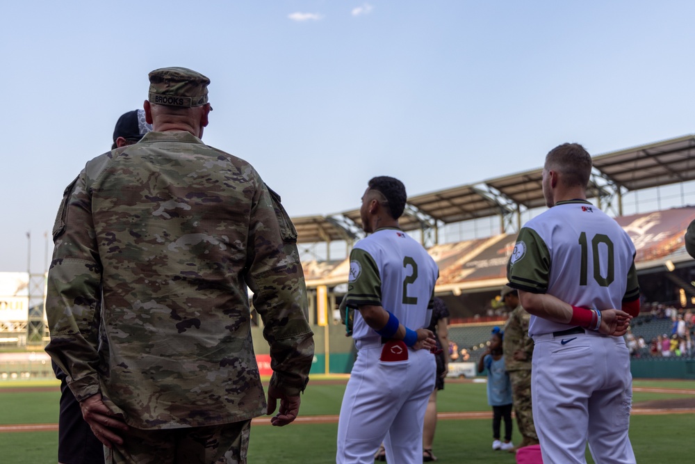 Future Soldiers step up to the plate at Oklahoma City Dodgers' Military Appreciation Night