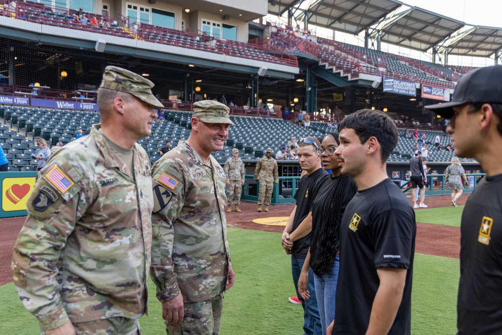 Future Soldiers step up to the plate at Oklahoma City Dodgers' Military Appreciation Night