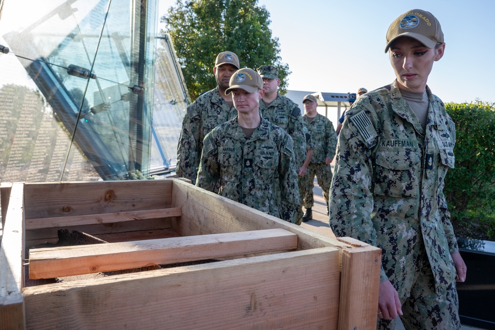 A relic of USS Arizona arrives at Colorado Freedom Memorial