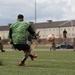 Kicking it: Soldiers play soccer