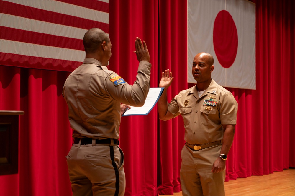 CFAY Holds Lt. Cmdr. Alexander Bates' Promotion Ceremony