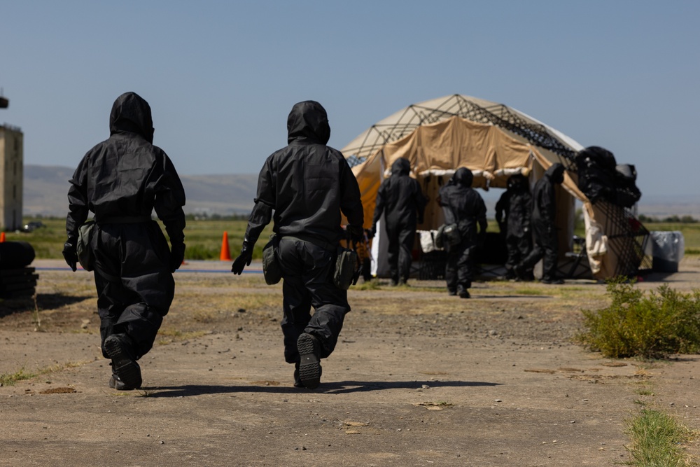 U.S. and Georgian CBRN Work Together in a Simulated Casualty Scenario [1 of 6]