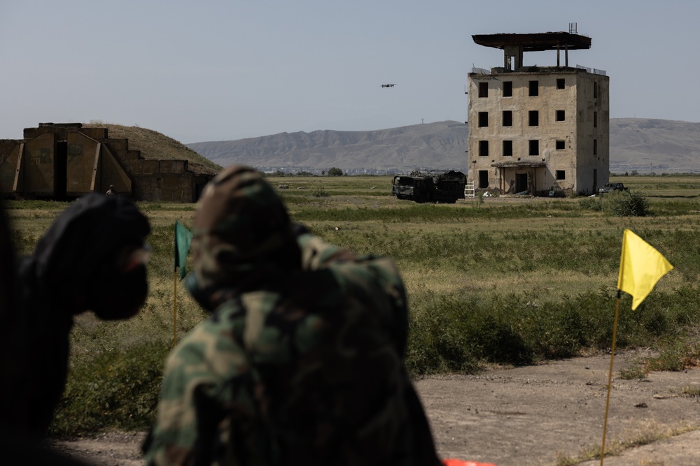 U.S. and Georgian CBRN Work Together in a Simulated Casualty Scenario [2 of 6]