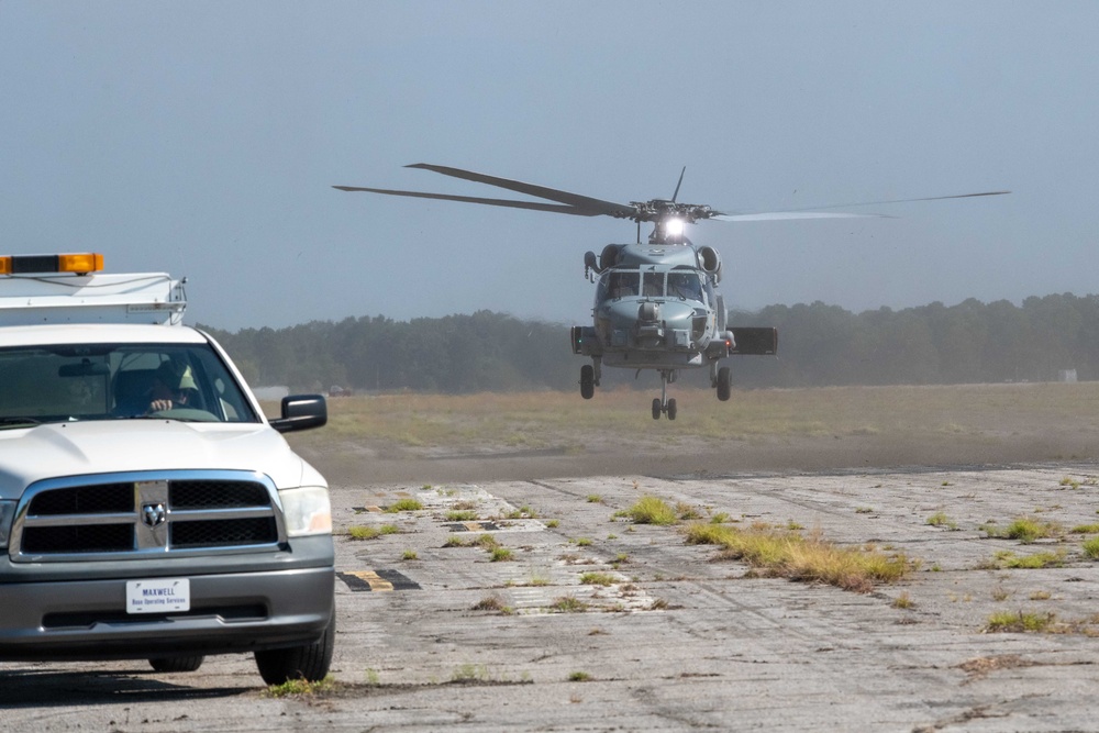 Navy Helicopters evacuate to Maxwell AFB ahead of Hurricane Idalia