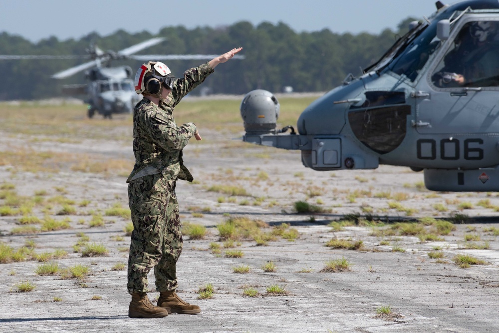 Navy Helicopters evacuate to Maxwell AFB ahead of Hurricane Idalia