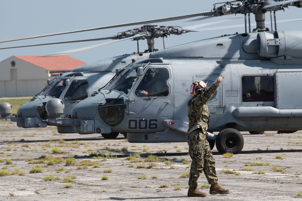 Navy Helicopters evacuate to Maxwell AFB ahead of Hurricane Idalia