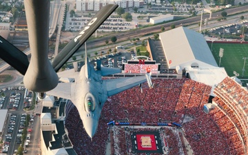 Air National Guard performs flyover at world record event