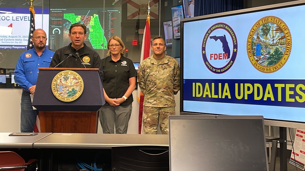 FEMA Administrator and Florida Governor DeSantis Participate in Press Conference on Hurricane Idalia