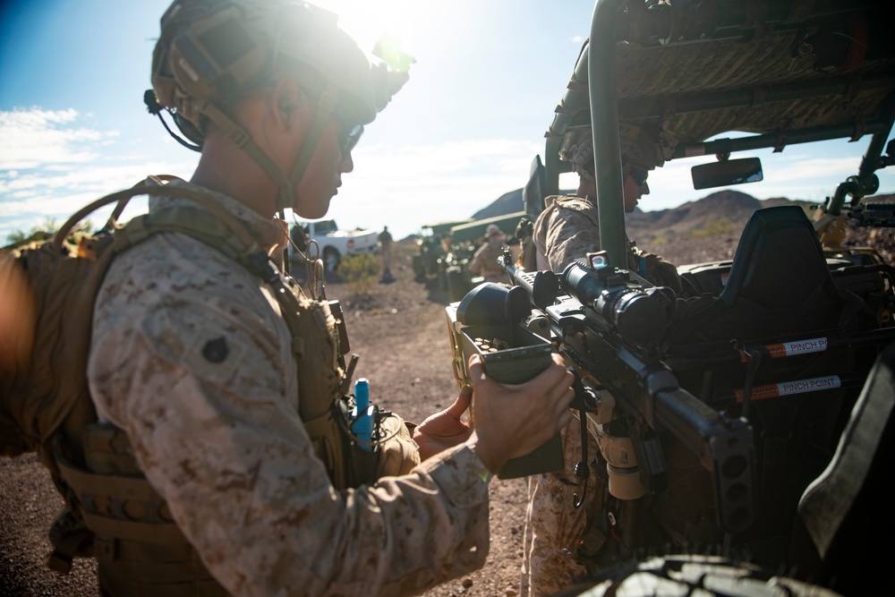 Recon Marines Test, Evaluate ULTV-Mounted M240B Machine Gun