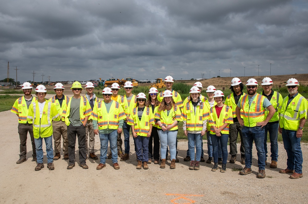 USACE Omaha District engineering interns tour Offutt flood rebuild project