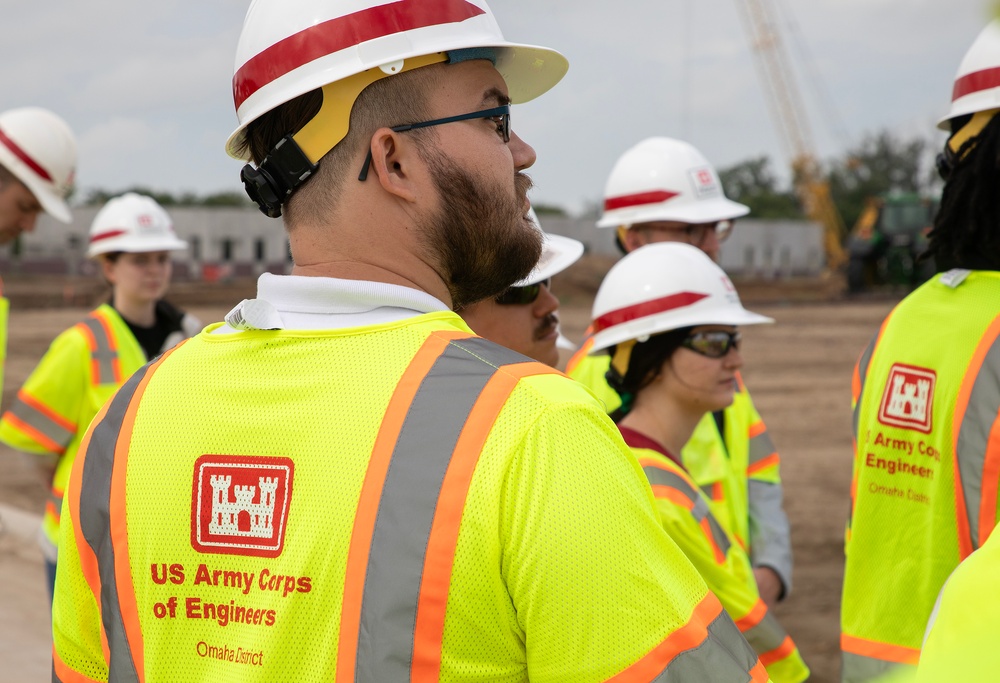 USACE Omaha District engineering interns tour Offutt flood rebuild project