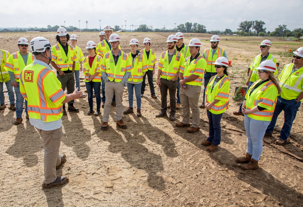 USACE Omaha District engineering interns tour Offutt flood rebuild project