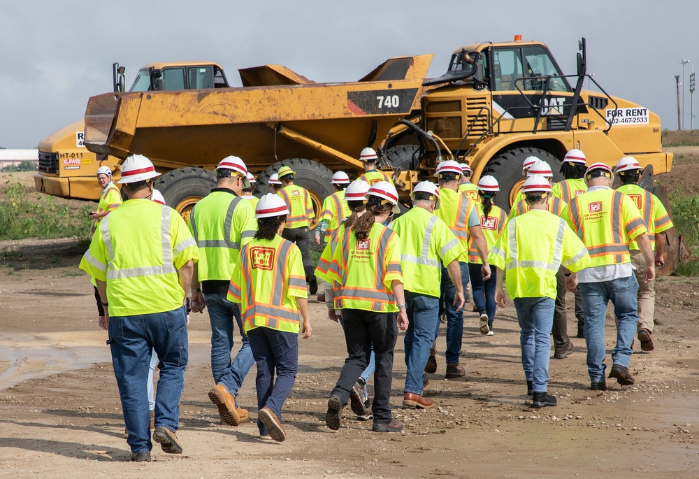USACE Omaha District engineering interns tour Offutt flood rebuild project