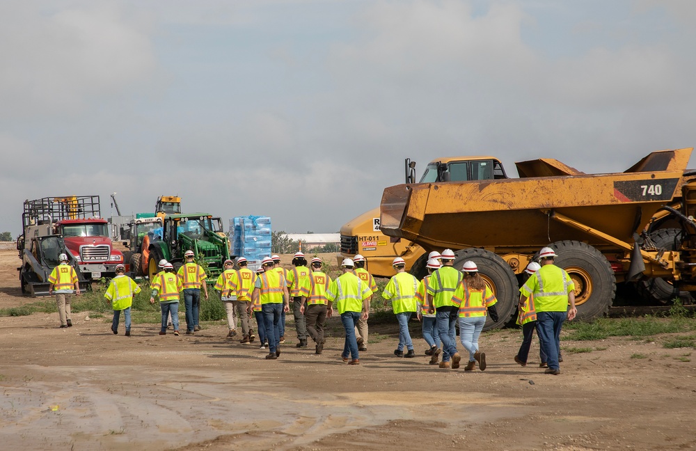 USACE Omaha District engineering interns tour Offutt flood rebuild project