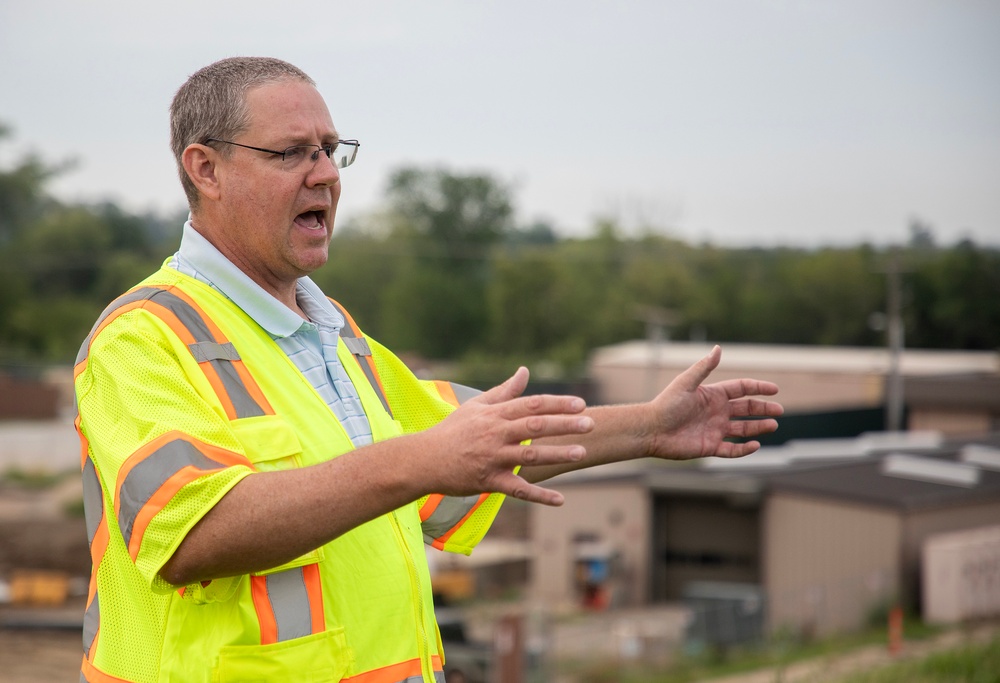 USACE Omaha District engineering interns tour Offutt flood rebuild project