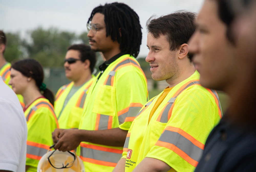 USACE Omaha District engineering interns tour Offutt flood rebuild project