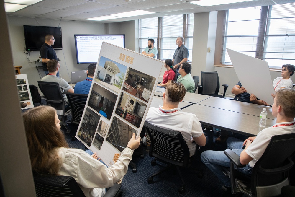 USACE Omaha District engineering interns tour Offutt flood rebuild project