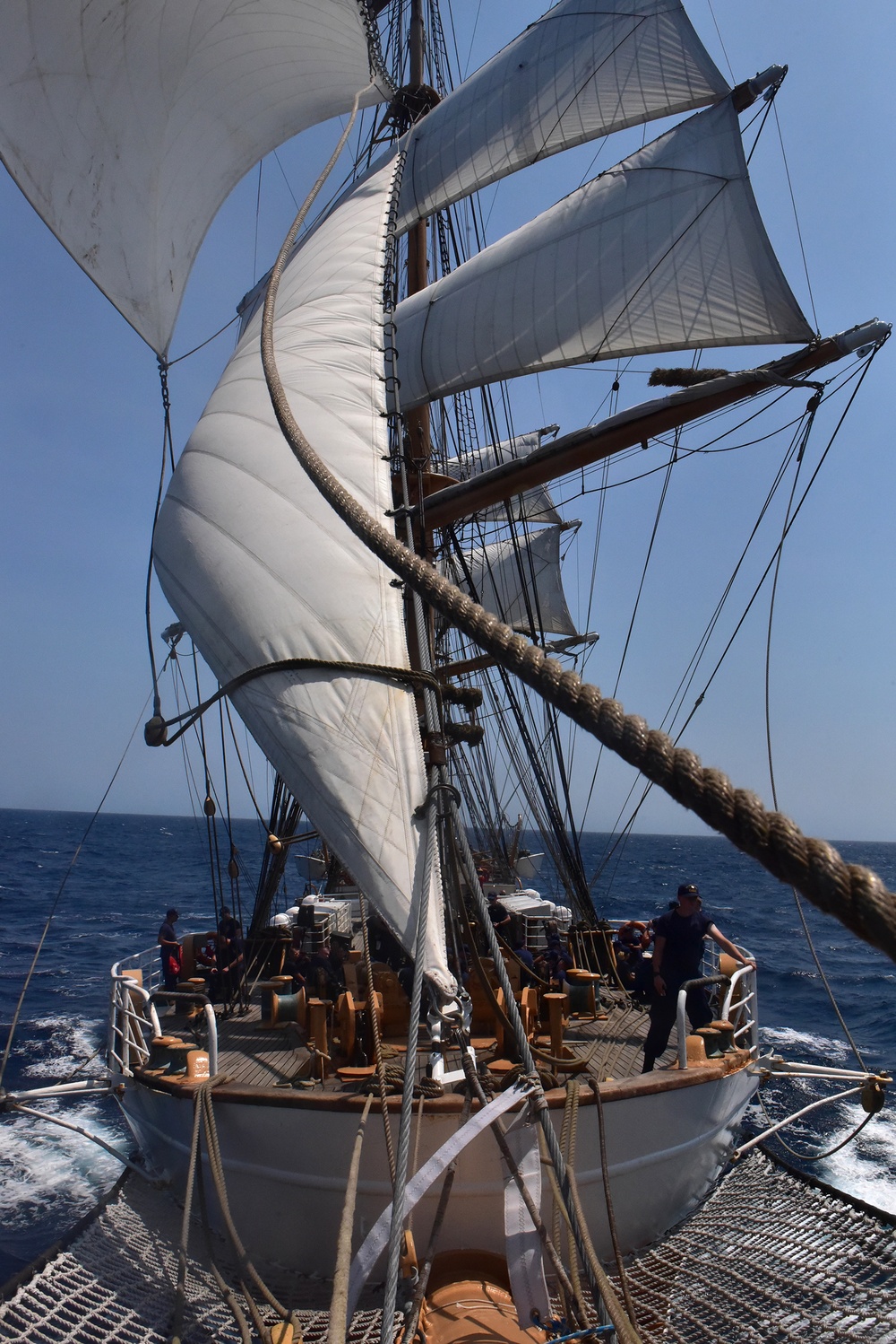 Coast Guard Cutter Eagle makes sail in the North Atlantic